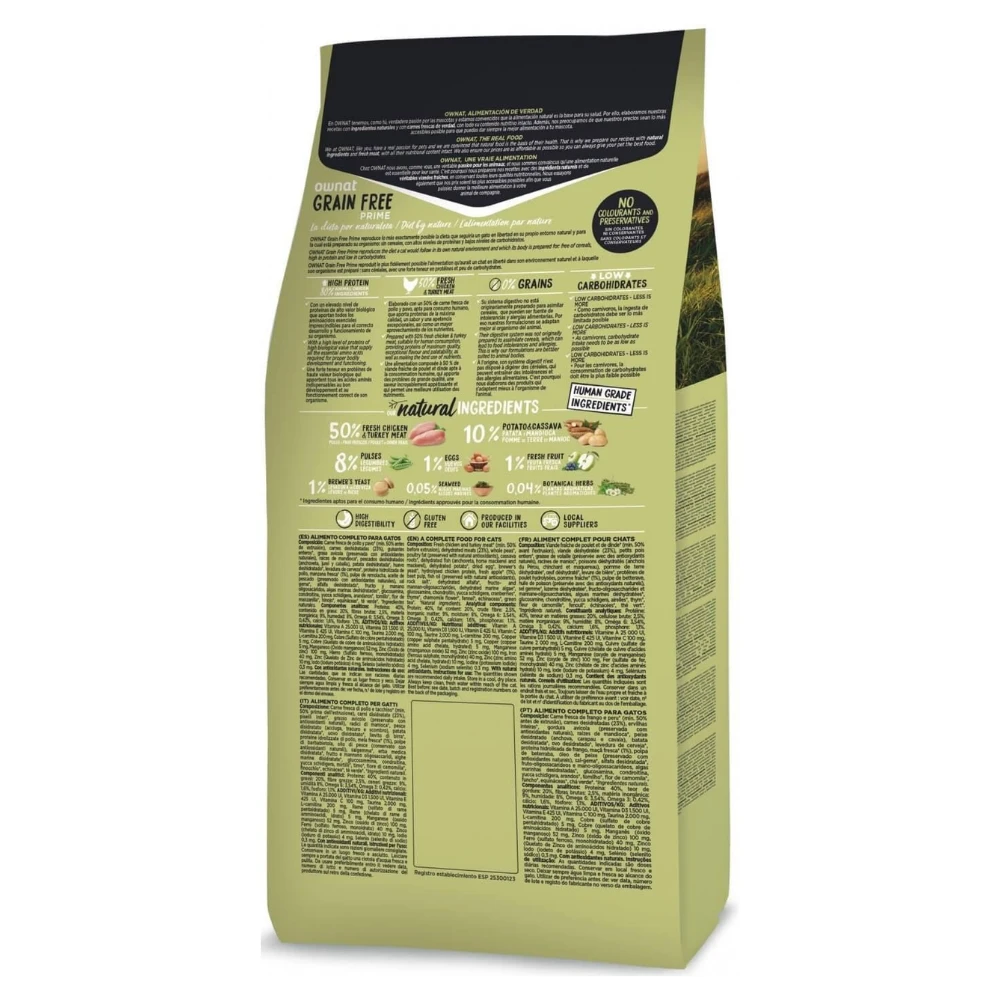 Croquettes chat Ownat Prime 3 kg – Équilibre et digestion douce – Image 2