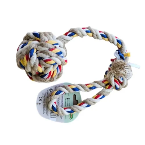 balle corde chien 8cm naturelle