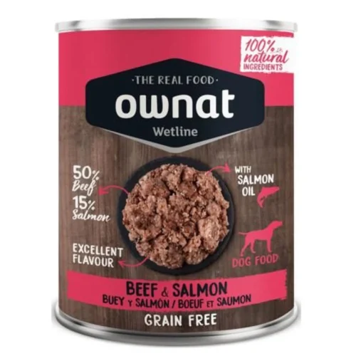 Pâtée chien Ownat Wetline Bœuf et Saumon