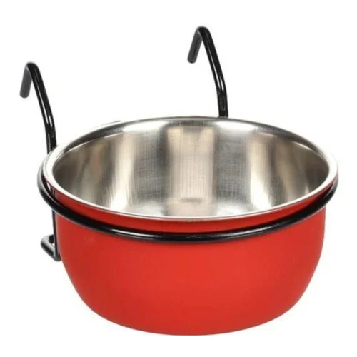 Gamelle à suspendre rouge inox oiseaux