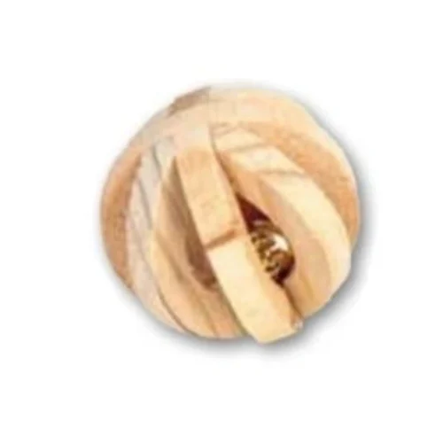 Balle en bois avec grelot pour lapin