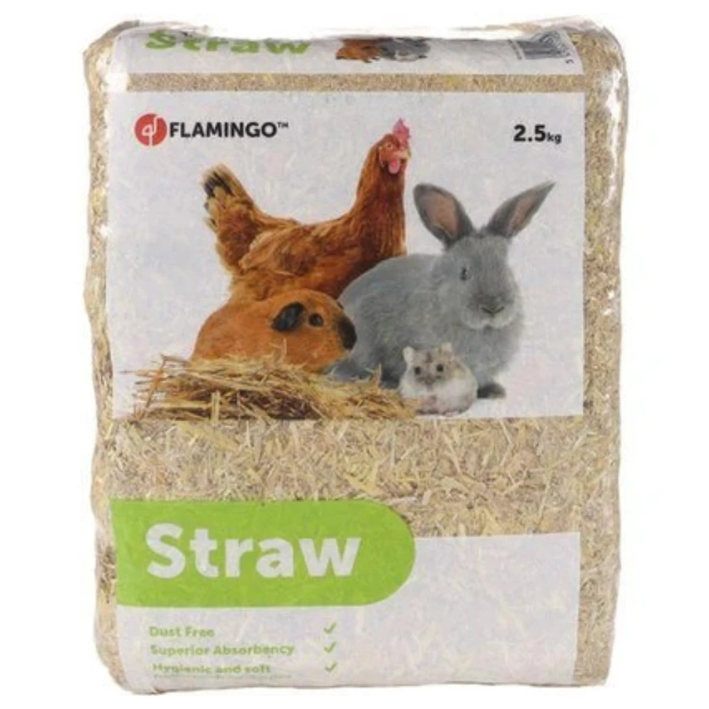 Litière paille naturelle pour rongeurs Flamingo