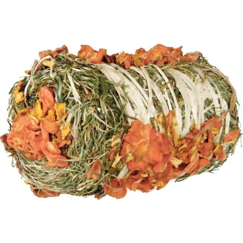 Balle de foin Trixie pour lapin et rongeur – Citrouille et carotte