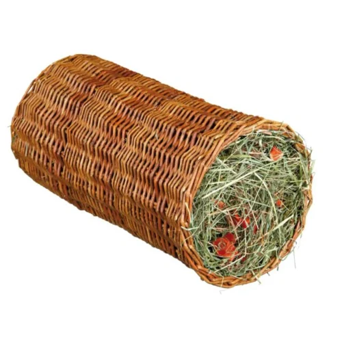 Tunnel en osier avec foin Trixie – Cachette naturelle pour lapins et rongeurs